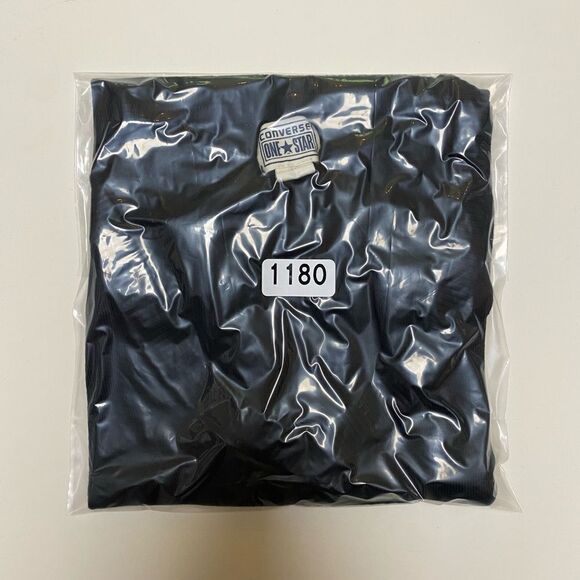 Converse One Star Women’s Black Ribbed V Neck Short Sleeve Shirt Sz S - Picture 9 of 9